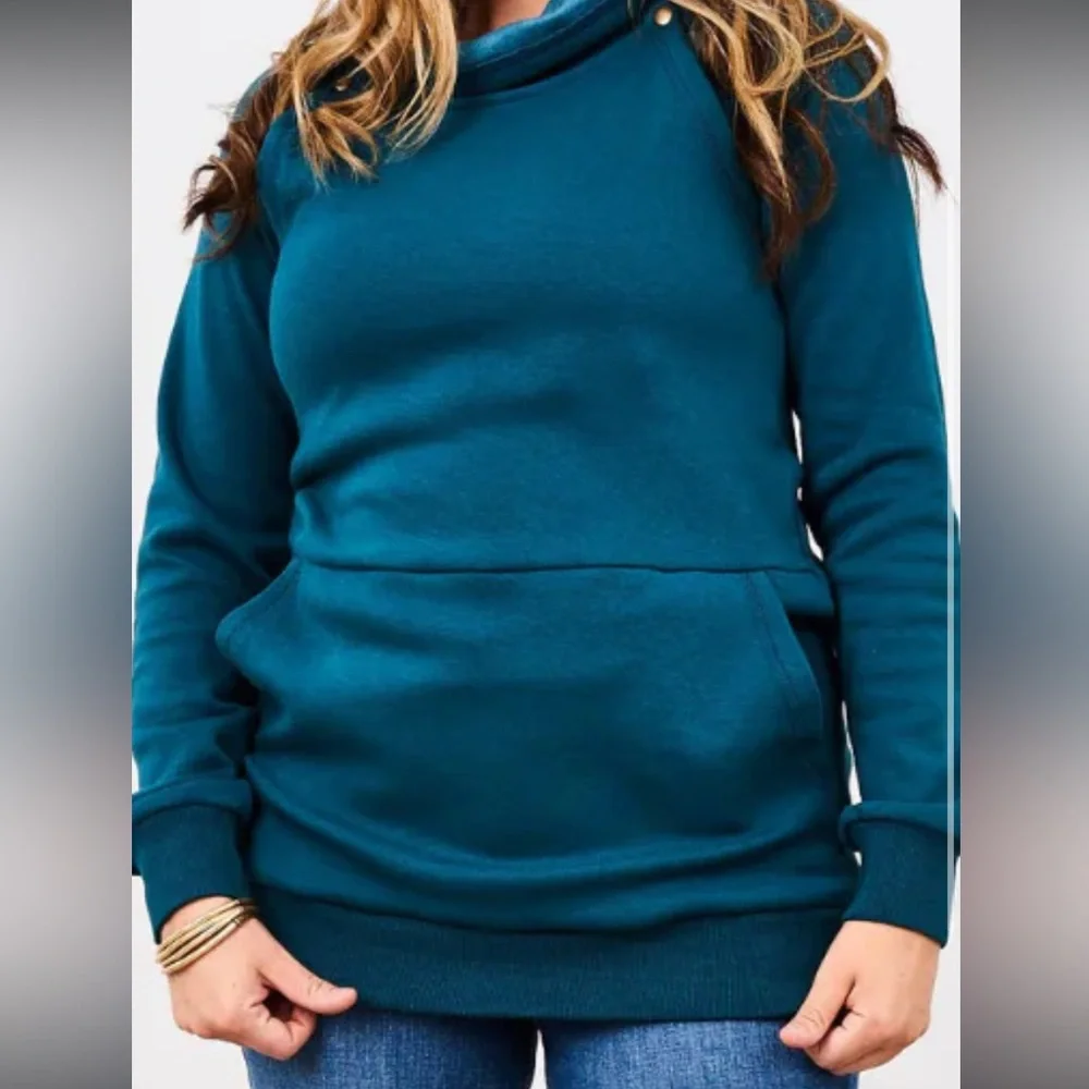 Latched Mama Harbor Snap Nursing Pullover - Seafoam - Medium - Picture 3 of 4